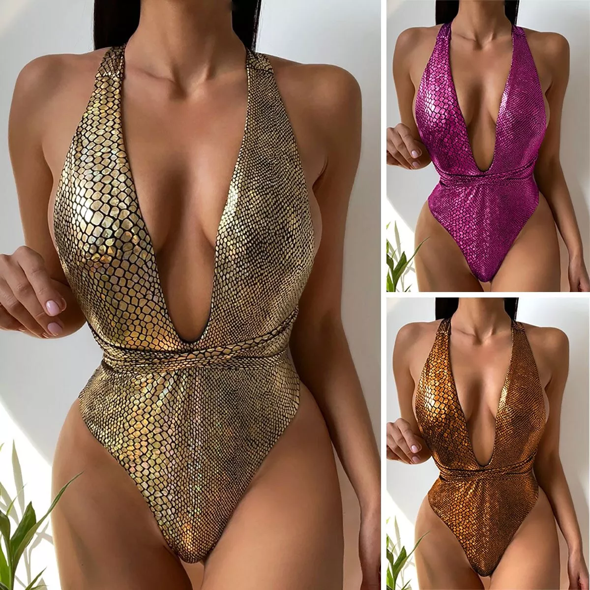 Gold one piece bathing suit clearance