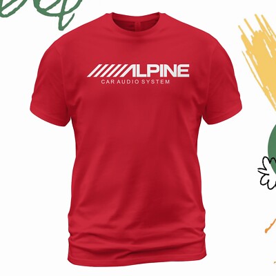 Alpine Car Audio System Logo T-shirt Made in USA Size S-5XL