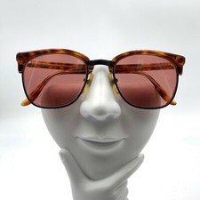 Vintage Marcolin 662 Black Brown Metal Oval Sunglasses Italy FRAMES ONLY