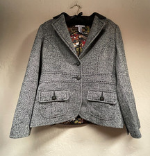 Cabi Womens Size 6 Gray Wool Blend Two-Button Career Blazer Jacket Lined Pockets