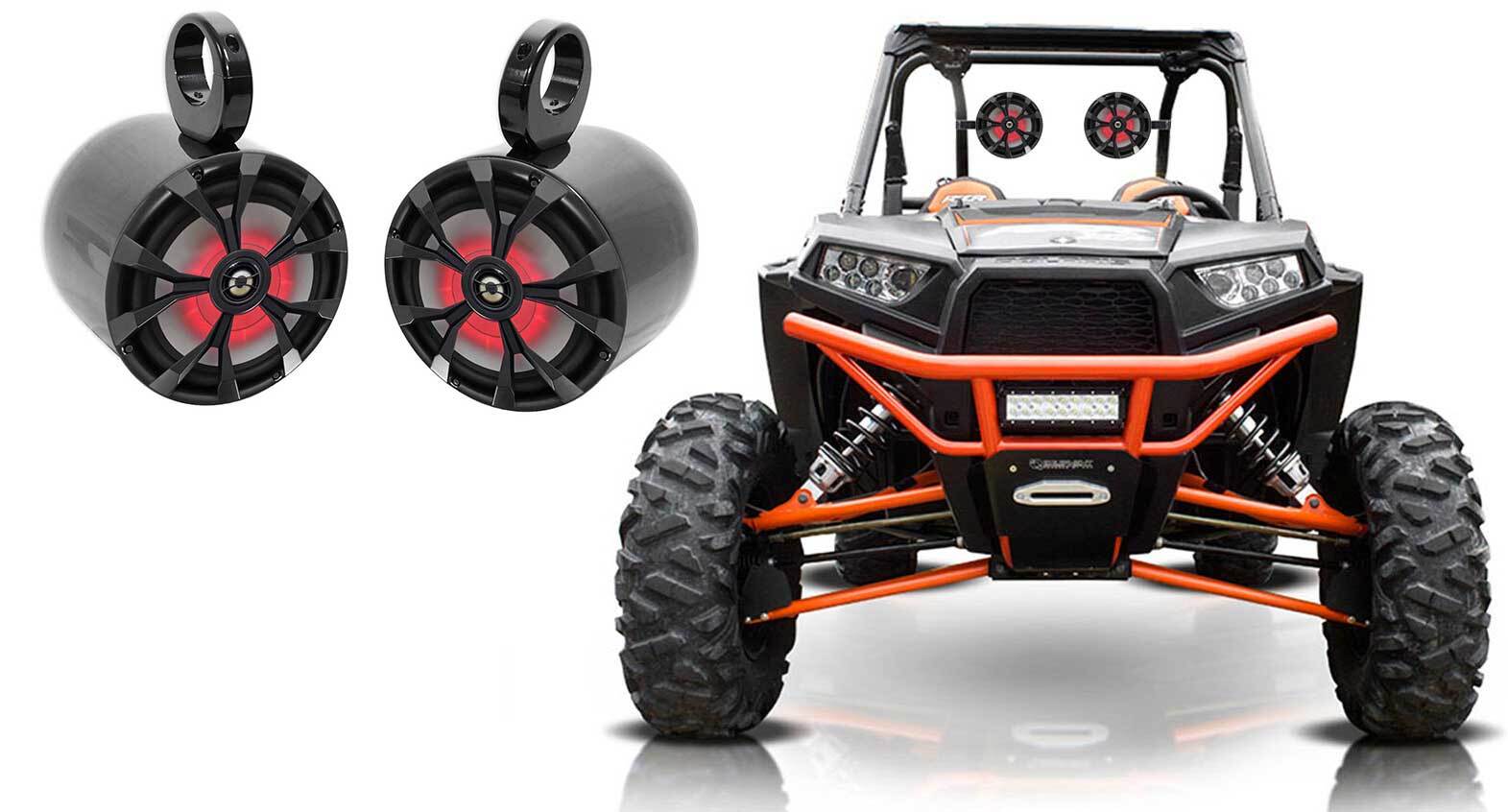 2 Светодиодные колонки Rockville RKL80MB с 8 башнями для Polaris RZRATVUTVCartJeep
