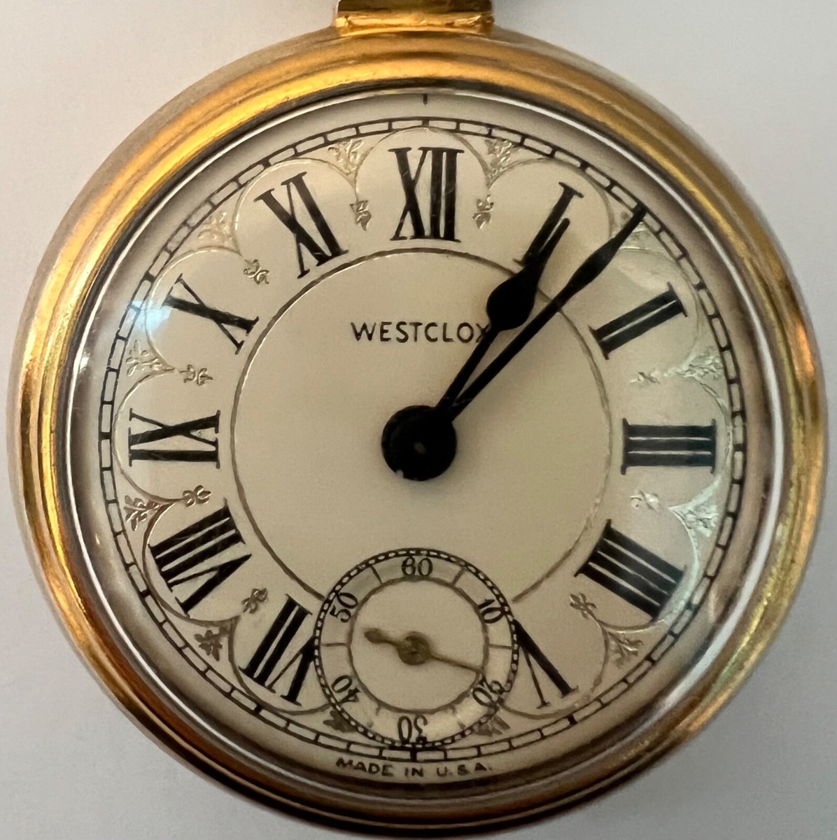 Westclox Train Westclox Pocket Watch Roman Numerals VTG Westclox