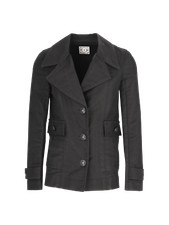 Chanel Black Single Row Short Coat Size Fr 38 / Uk 10