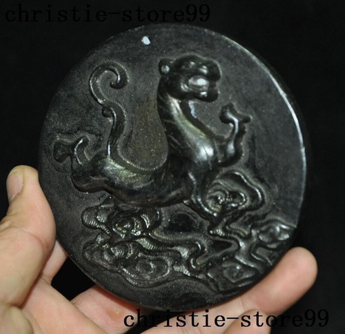 Cina Meteorite ferro Feng Shui animale fortunato bestia feroce statua Yubi giada bi - Foto 3 di 6