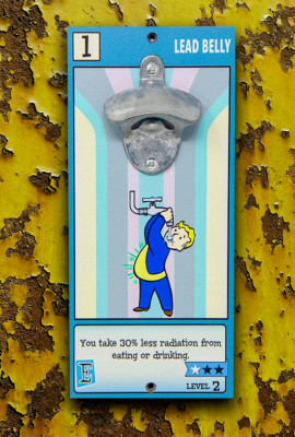 New Bethesda Fallout Vault Boy ''Lead Belly'' Perk Wall-Mounted Bottle Opener
