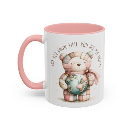 Pink Patchwork Teddy Bear Mug, Birthday Gift or thoughtful Gift 🩵 - Picture 4 of 8