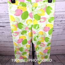 Lilly Pulitzer White Label Citrus Lemon Capris 4P Vintage