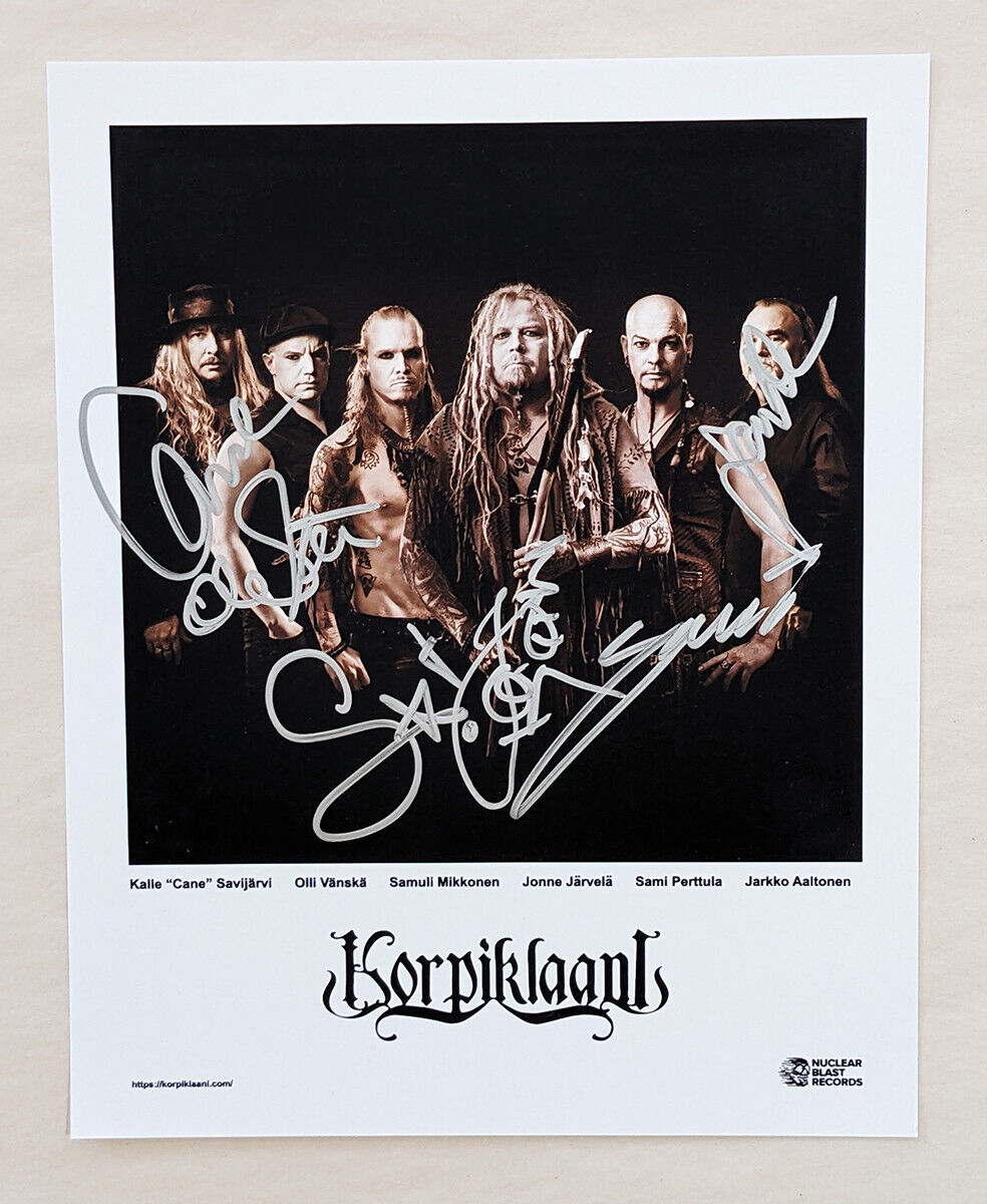 KORPIKLAANI Signed 8x10 PHOTO rankarumpu EXACT PROOF jonne jarvela KORPIKLAANI Signed 8x10 PHOTO rankarumpu EXACT PROOF jonne jarvela