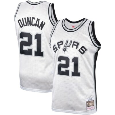 Maillot San Antonio Spurs Tim Duncan Mitchell & Ness 1998-99 Taille L - Occasion Authentique