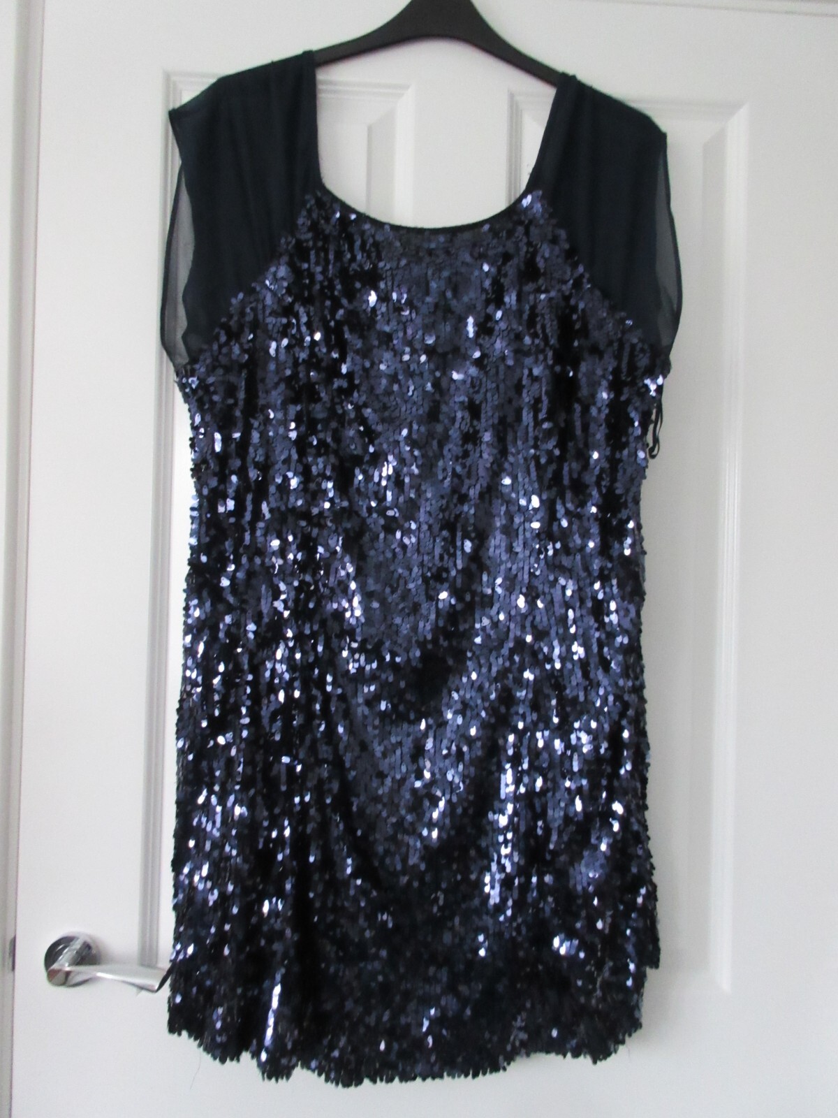 princess polly baby blue dress Sequin Wrap Dress Asos Navy Sequin Dress ASOS Dark Blue Sequin Bodice Tulle  Skirt Gown main image 0