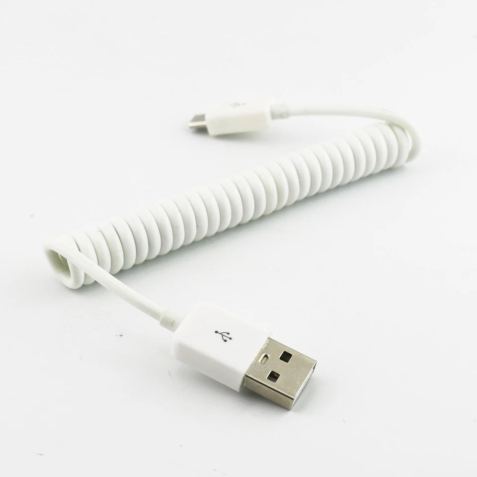 1pc 3FT USB 2.0 A Male to Micro Male Plug Data Sync Charging Spiral Coiled Cable - Image 3 of 4