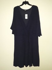 TORRID Size 5 Navy Stretchy Comfy Surplice Faux Wrap Dress NEW