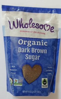 Organic Dark Brown Sugar, 1.5 lbs (24 oz.) - 680 g