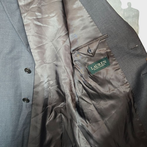 Ralph Lauren Big Boys Wool Suit Jacket 20R Grey Single Breasted Dressy Academia - Picture 8 of 12