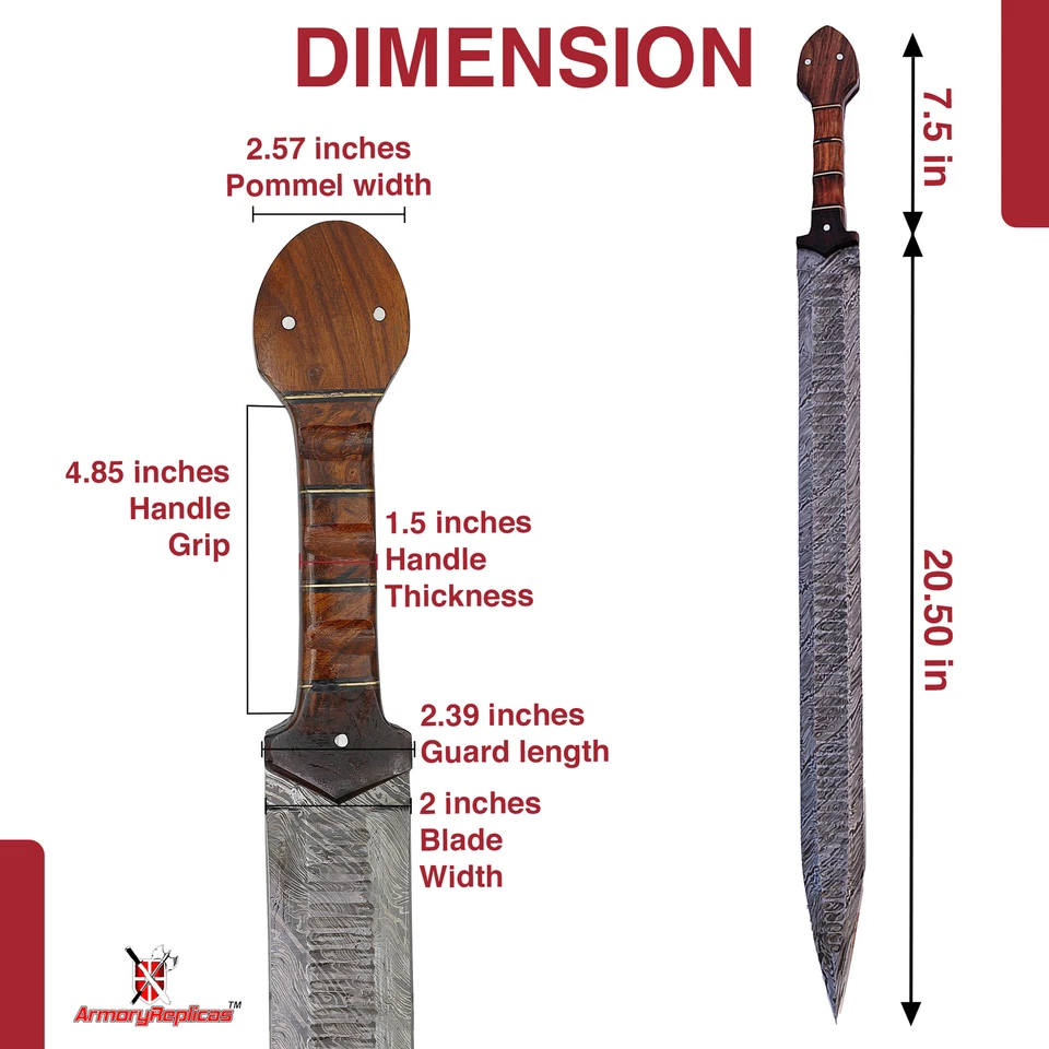 Réplica medieval de espada Xiphos de acero del Imperio Griego Damasco Foto 2 de 4