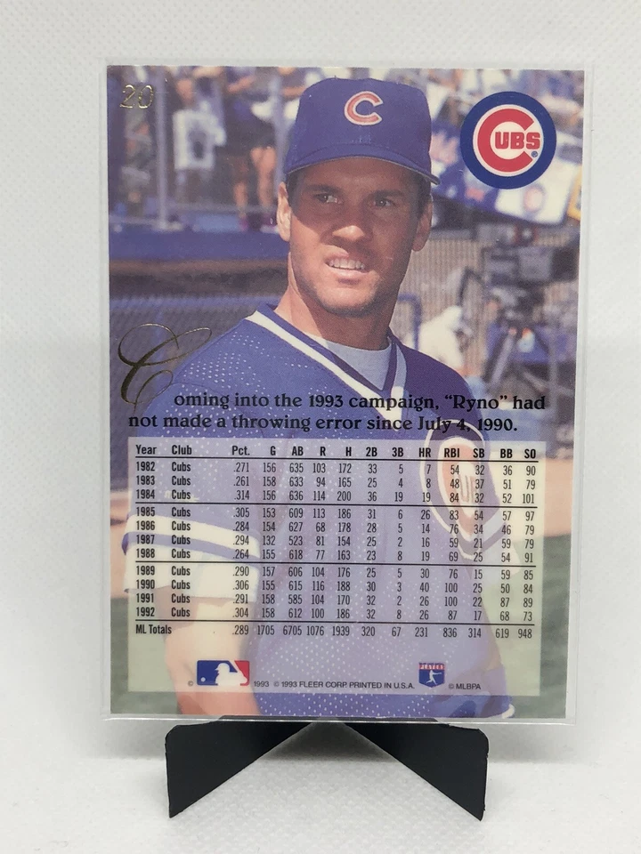 1993 Flair Ryne Sandberg #20 - Image 2 of 2