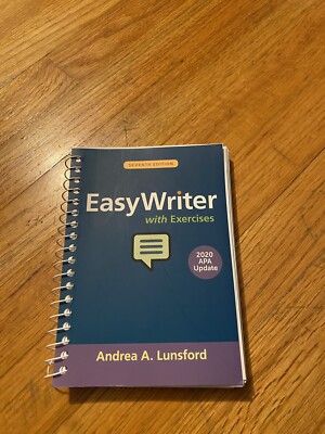 EasyWriter with Exercises, 2020 APA Update by Andrea A. Lunsford (2020, Spiral)