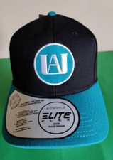 My Hero Academia Snap Back Hat Black Blue Bio World Elite Flex Adjustable New 