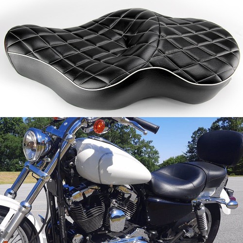 Driver Rider Passenger Two-up Seat For Harley Sportster Iron 883 XL 1200 Custom - Picture 5 of 12