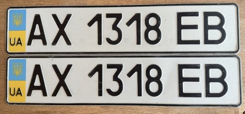 2 Nummernschild UA Kennzeichen UKRAINE Kharkiv Charkiw Харків AX 1318 EB Paar