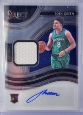 Josh Green 2020 Panini Select Rookie Jersey Patch Auto RC /199 Mavericks