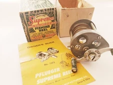 Vintage Pflueger Supreme Fishing Reel In Original Box - Paperwork - Nice!