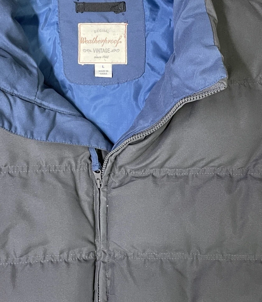Weatherproof Puffer Vest Men's Large Full Zip Gray Vintage full zip - Image 3 of 4