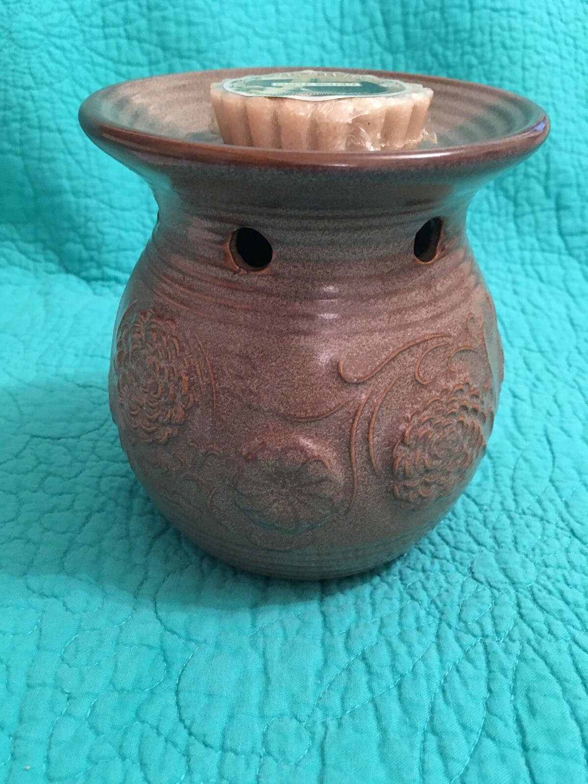 Ceramic Yankee Candle Tart Warmer W/“Maple Walnut Tart”Kohl’s Brown