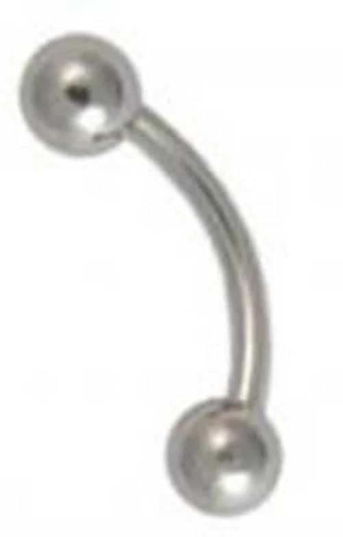 16g Curved Steel Eyebrow Ring / Barbell - Image 1 of 1