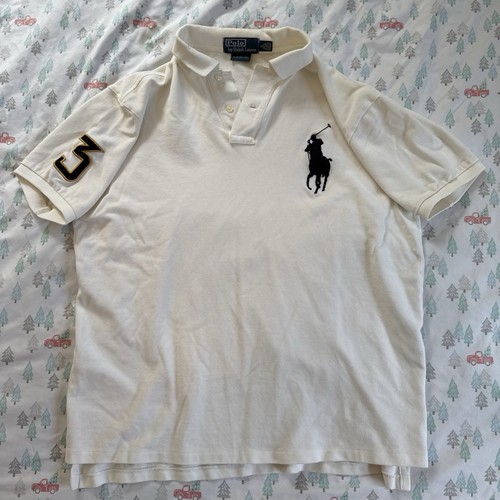 Polo Ralph Lauren Poloshirt klassische Passform Big Pony #3 Herren weiß Größe Large gebraucht, in einwandfreiem Zustand