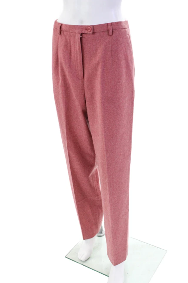 Pendleton Womens Creased Slim Leg High Rise Dress Pants Pink Wool Size 10 - Image 2 of 4