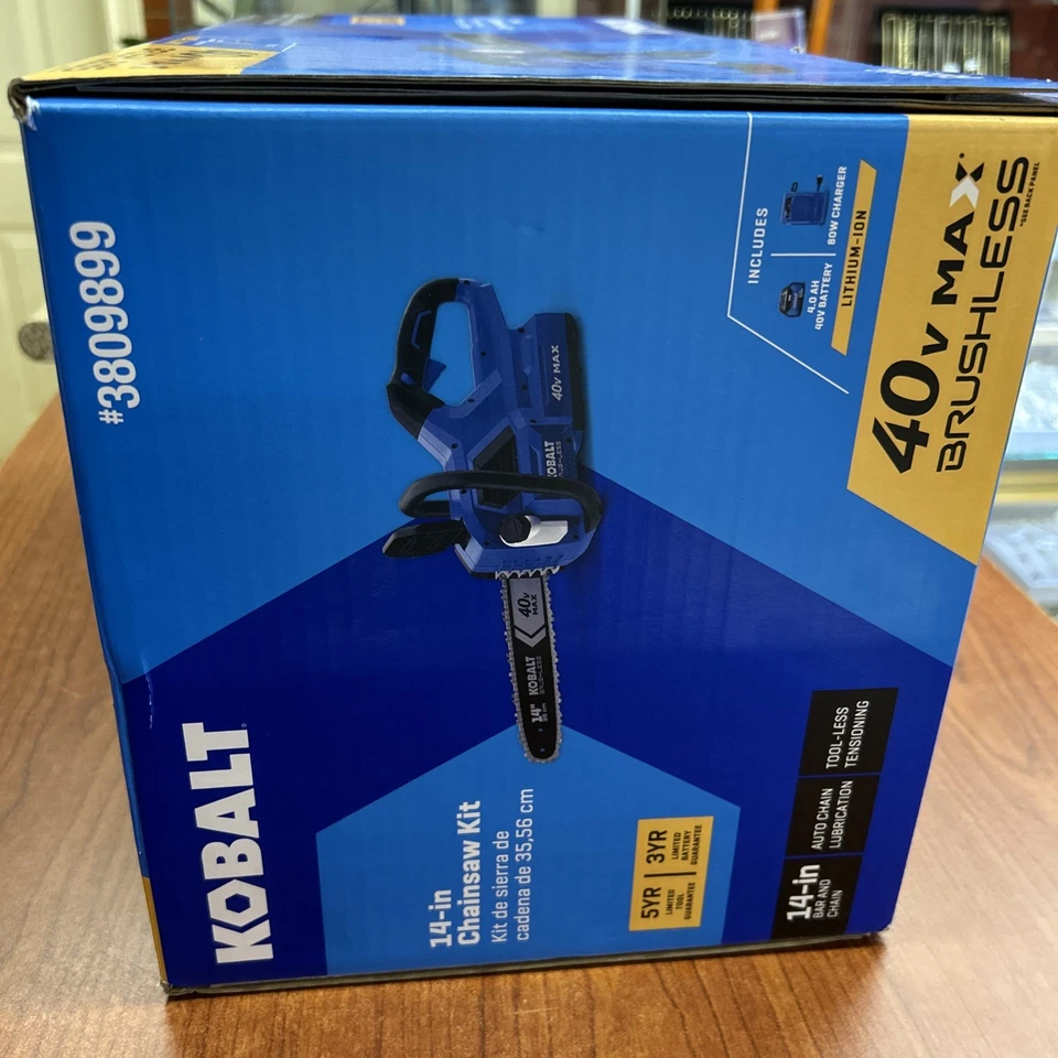Motosierra Kobalt Gen4 40 voltios 14 pulgadas batería 4,0 Ah, batería y cargador incluidos Foto 2 de 4
