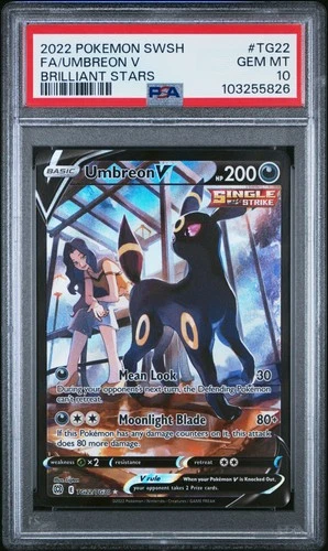 2022 Pokemon Brilliant Stars Umbreon V Full Art #TG22 GMT PSA 10 Trainer Gallery