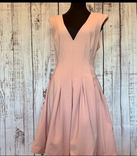 Classic Minimalist Glamour Halston Heritage A Line Dress in Blush Sz 10
