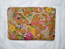Indian Cotton Hand Block Multi Bird Dressmaking, Sewing Running Fabric 7 YD US
