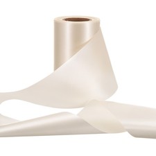 Satin Ribbon 4 Inch x 25 Yards Single Face Solid Color White Gift Ribbons