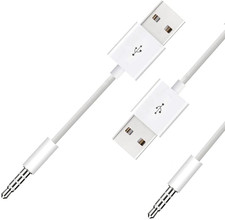 USB Power Charger and Sync Data Cable,2-Pcs Compatible for Ipod Shuffle Charger