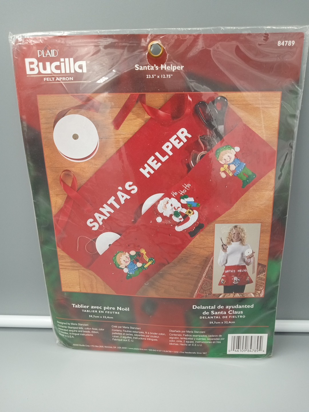 NEW Plaid Bucilla Felt Apron Kit - "Santa's Helper" #84789 P