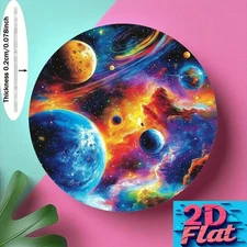 Round Cosmic Planets Nebula Aluminum Wall Art Earth Jupiter Uranus Space Theme