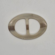 Vintage Genuine Horn Oval Scarf Ring Slide Light Tone Natural Buffalo Horn 968