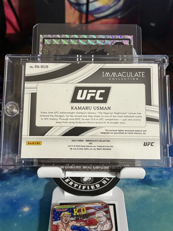 Kamaru Usman /6 ACETATE FOTL ON CARD AUTO RELIC 2022 Panini Immaculate UFC - Image 2 of 2