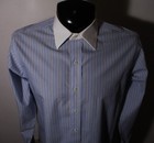 BROOKS BROTHERS Blue White Collar Long Sleeve Dress Shirt Men's Size 15.5/34 NEW