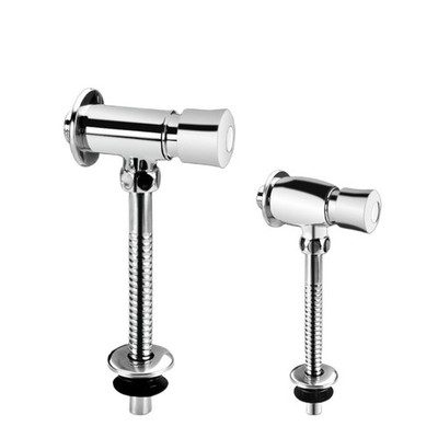 Brass Manual Flush Valve Delayed Flushing G1/2 Thread With Stainless Steel Pipe