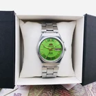 Orient 3 Star Watch Automatic Rare Vintage Japanese Green Dial 1980s Steel