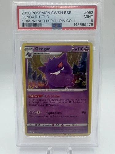 2020 POKEMON SWSH BLACK STAR PROMO #052 GENGAR-HOLO PSA 9
