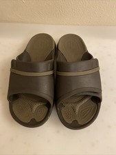 Unisex Crocs Adjustable Slip On Brown Tan Slides Sandals Size Men 6 Women 8