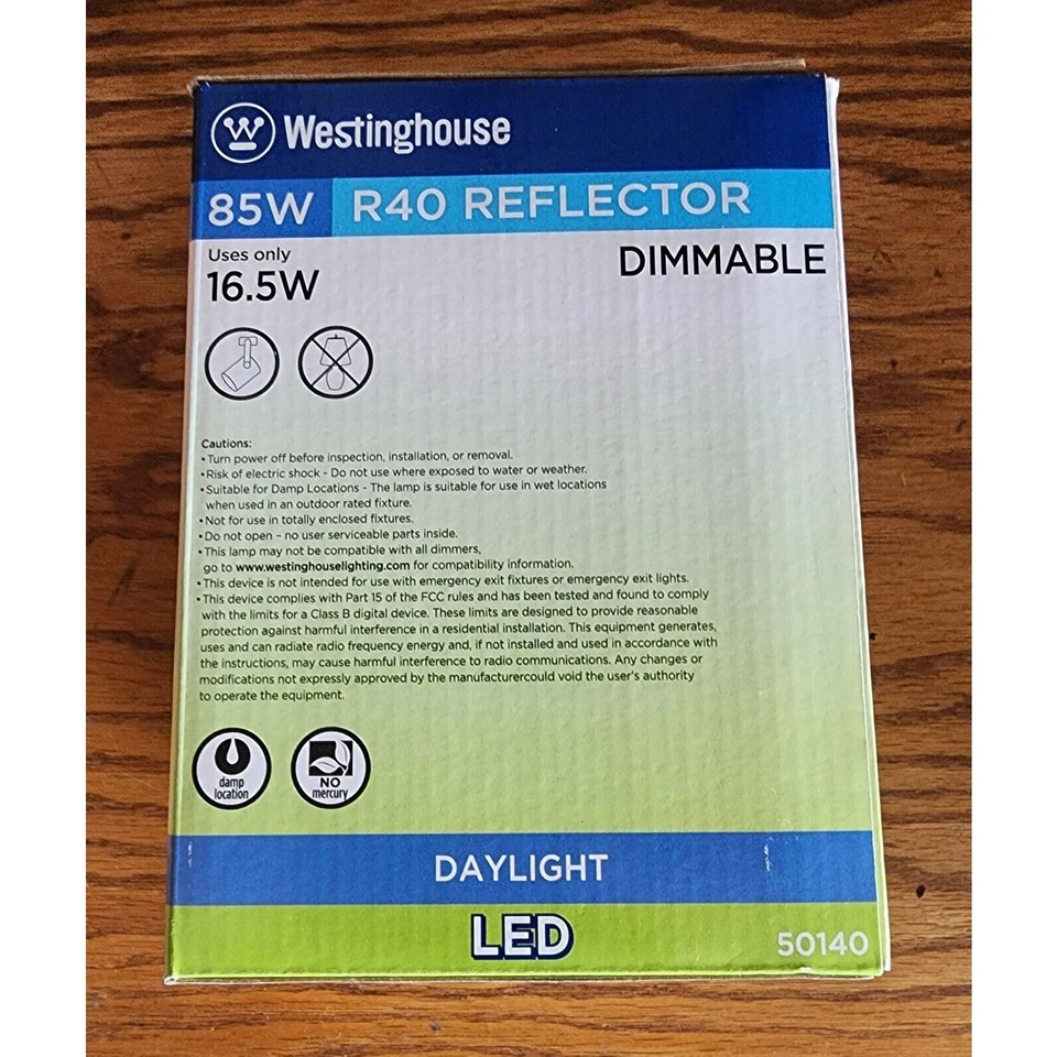 Led Flood Light Westinghouse 50140 85-Watt Equivalent R40 Dimmable Daylight - Image 3 of 3