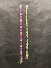 Tennis Bracelets 7.25”- 8” 2 pcs. Solid Sterling Silver Cut Mixed Gemstone