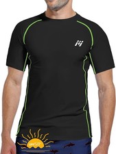 Herren Rash Guard Rash Vest Männer Langarm/Kurzarm UV Schutz T-Shirt Tops UPF 