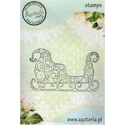 AGATERIA - Transparent Stempel Motivstempel Clear Stamp, Schlitten
